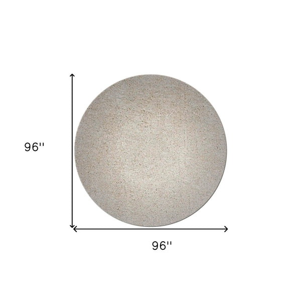 HomeRoots 8' Ivory Hand-Woven Round Rug – Timeless Artisanal Design for Elegant Living Spaces and Durability 8' Round 349779