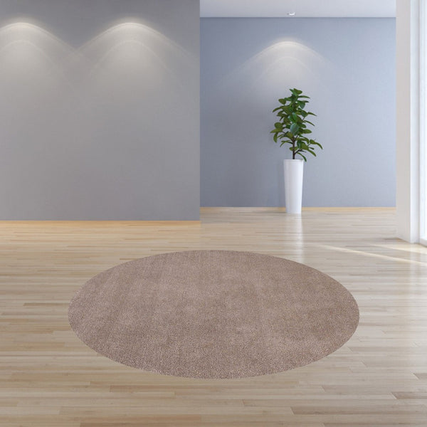 HomeRoots 8' Hand-Woven Beige Round Rug - Elegant, Durable Design for Modern and Classic Interiors, 96-Inch Diameter 8' Round 349780