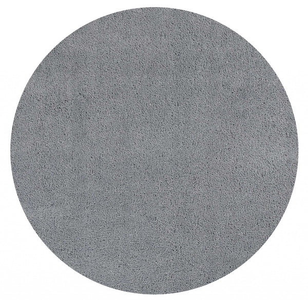 Homeroots 8' Round  Polyester Grey Area Rug  Polyester 349781