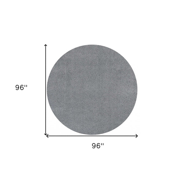 Homeroots 8' Round  Polyester Grey Area Rug  Polyester 349781