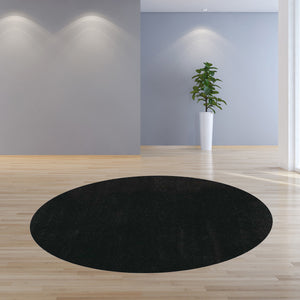 Homeroots 8' Espresso Brown Round Indoor Shag Rug  Polyester 349784