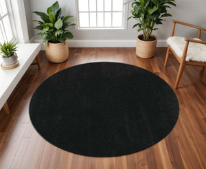 HomeRoots 8' Espresso Hand-Woven Round Rug – Artisan Crafted, Durable Polyester, Cozy Modern Living Space Essential 8' Round 349784