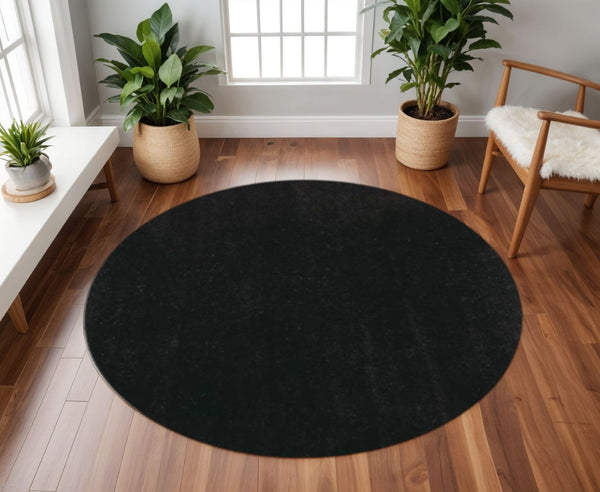 HomeRoots 8' Espresso Hand-Woven Round Rug – Artisan Crafted, Durable Polyester, Cozy Modern Living Space Essential 8' Round 349784