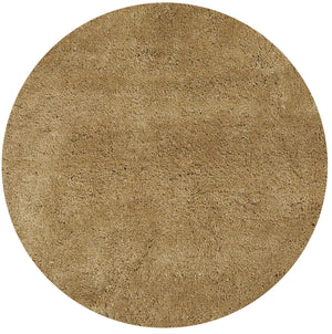 Homeroots 8' Round  Polyester Gold Area Rug  Polyester 349785