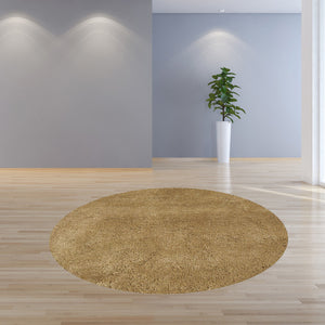 Homeroots 8' Round  Polyester Gold Area Rug  Polyester 349785