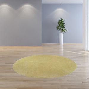 Homeroots 8' Canary Yellow Round Indoor Shag Rug  Polyester 349788