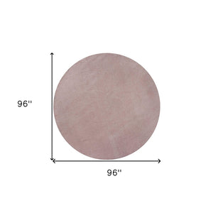 HomeRoots 8' Hand-Woven Pink Round Rug - Artisanal Charm, Soft Polyester, Durable & Stylish for Any Space 8' Round 349789