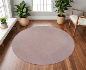 HomeRoots 8' Hand-Woven Pink Round Rug - Artisanal Charm, Soft Polyester, Durable & Stylish for Any Space 8' Round 349789