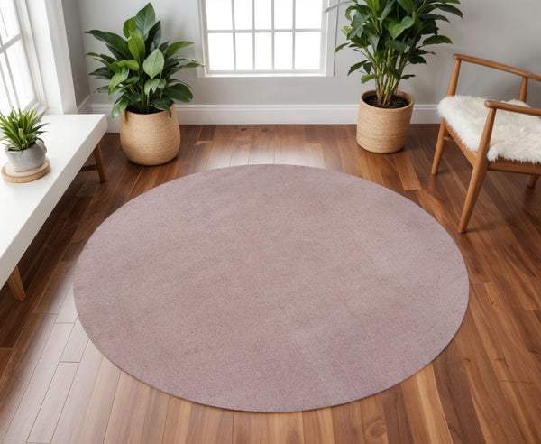HomeRoots 8' Hand-Woven Pink Round Rug - Artisanal Charm, Soft Polyester, Durable & Stylish for Any Space 8' Round 349789