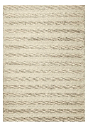HomeRoots 5' Hand-Woven Ivory and White New Zealand Lambs Wool Area Rug for Stylish Home Décor and Comfort 5' X 7' 349791
