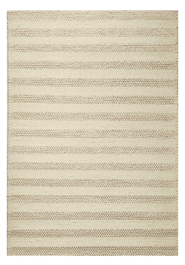 HomeRoots 5' Hand-Woven Ivory and White New Zealand Lambs Wool Area Rug for Stylish Home Décor and Comfort 5' X 7' 349791