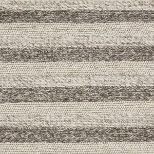HomeRoots 5' Hand-Woven New Zealand Lambs Wool Striped Area Rug in Brown, Gray & Ivory for Luxurious Comfort 5' X 7' 349793