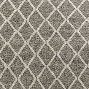 Homeroots 5' X 7' Dark Gray And Ivory Wool Diamond Hand Woven Berber Area Rug  Wool 349795