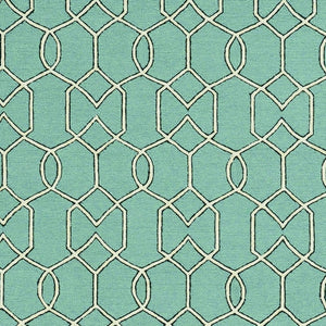 HomeRoots 7' Vibrant Green Moroccan Indoor Outdoor Area Rug - Durable, Stylish Quatrefoil Design for Any Space 7' x 10' 349806