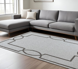 Homeroots 6' X 9' Ivory And Gray Hand Hooked Area Rug  Polypropylene 349807