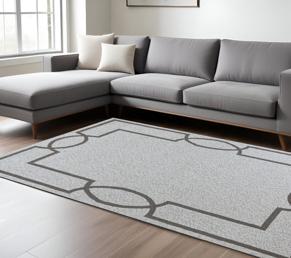 Homeroots 6' X 9' Ivory And Gray Hand Hooked Area Rug  Polypropylene 349807