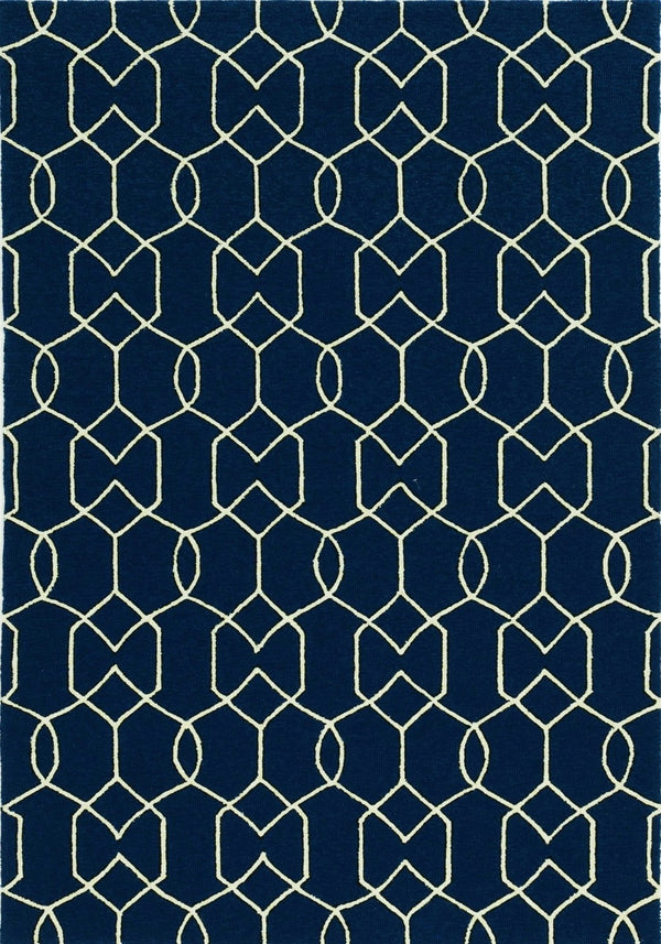 HomeRoots 7' Blue Moroccan Area Rug – Timeless Style for Indoor & Outdoor Spaces, Durable & Easy to Clean 7' X 10' Rectangle 349810