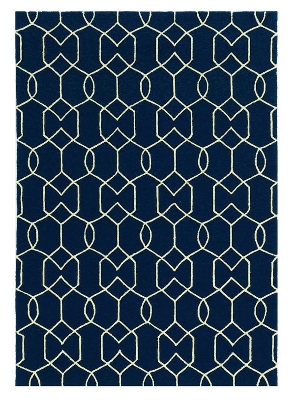 HomeRoots 7' Blue Moroccan Area Rug – Timeless Style for Indoor & Outdoor Spaces, Durable & Easy to Clean 7' X 10' Rectangle 349810
