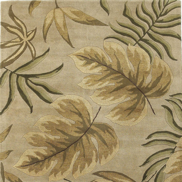 HomeRoots 5' Hand-Tufted Wool Area Rug with Botanical Leaves Design - Soft, Durable, and Timeless Home Accent 5' X 8' 349812