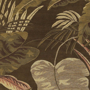 HomeRoots 5' Hand-Tufted Wool Area Rug with Brown and Beige Botanical Leaves – Artisanal Comfort for Every Room 5' X 8' 349813