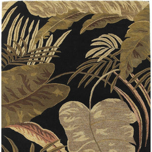 HomeRoots 5' Elegant Hand-Tufted Wool Area Rug with Botanical Leaves Design for Cozy Living Spaces and Style 5' X 8' 349814