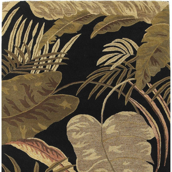 HomeRoots 5' Elegant Hand-Tufted Wool Area Rug with Botanical Leaves Design for Cozy Living Spaces and Style 5' X 8' 349814