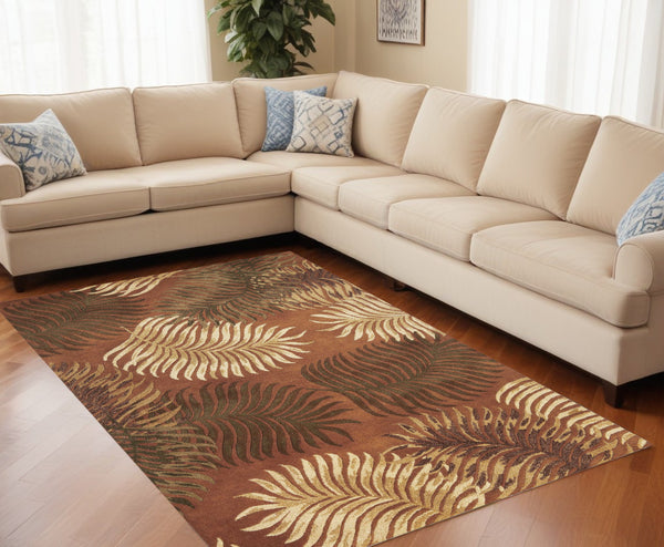 Homeroots 5' X 8'  Wool Rust Area Rug  Wool 349817