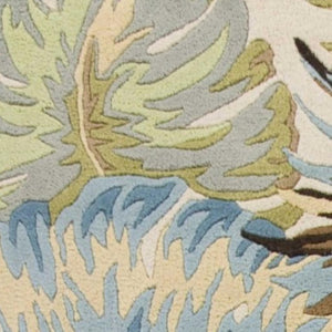HomeRoots 5' Luxurious Hand-Tufted Wool Area Rug with Botanical Blue Leaves - Organic Elegance for Any Room 5' X 8' 349819