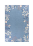 Homeroots 8' X 10' Sea Blue Hand Hooked Bordered Coral Reef Indoor Area Rug  Polyester 349828