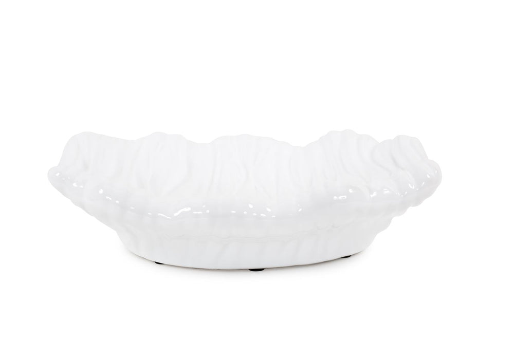 Howard Elliott Ebb Low Tray - Hand-painted Ceramic Art Inspired By Ocean Waves For Elegant Home Decor Display White Ceramic 34984-howard-elliott