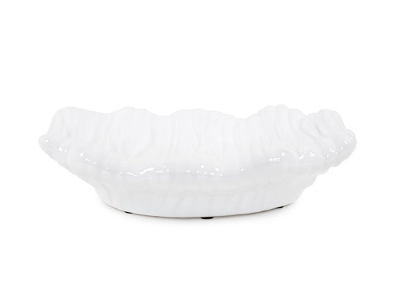 Howard Elliott Ebb Low Tray - Hand-painted Ceramic Art Inspired By Ocean Waves For Elegant Home Decor Display White Ceramic 34984-howard-elliott