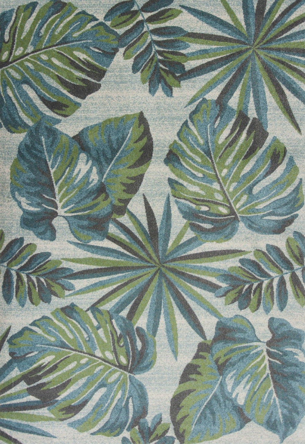 HomeRoots 7' Tropical Botanical Area Rug in Beige, Teal & Green - Stylish, Durable, Perfect for Modern Spaces 7' X 10' 349845
