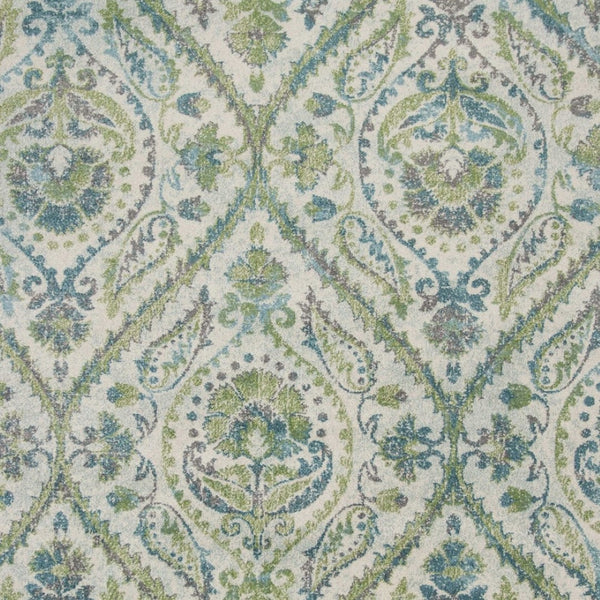 HomeRoots 7' Bold Green, Ivory & Teal Medallion Area Rug - Stylish, Durable, and Low-Maintenance for Any Room 7' X 10' 349847