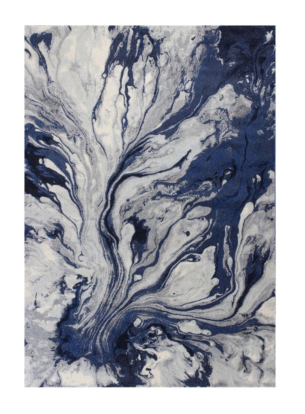 HomeRoots 7' Modern Abstract Area Rug in Blue-Gray and Ivory - Durable, Easy-Clean Design for Any Space 7' X 10' 349856