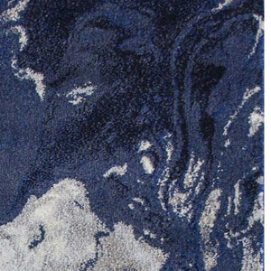 HomeRoots 7' Modern Abstract Area Rug in Blue-Gray and Ivory - Durable, Easy-Clean Design for Any Space 7' X 10' 349856