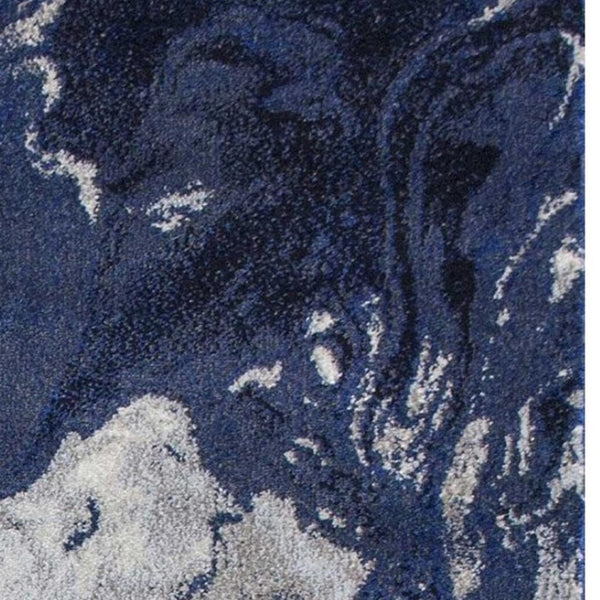 HomeRoots 7' Modern Abstract Area Rug in Blue-Gray and Ivory - Durable, Easy-Clean Design for Any Space 7' X 10' 349856
