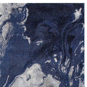 HomeRoots 7' Modern Abstract Area Rug in Blue-Gray and Ivory - Durable, Easy-Clean Design for Any Space 7' X 10' 349856