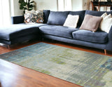 Homeroots 7' X 10' Blue And Green Area Rug  Polypropylene 349860