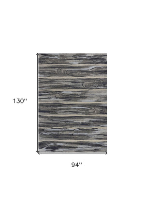 HomeRoots 8' Gray Blue and Black Abstract Area Rug - Modern Design, Durable, Soft, Perfect for Busy Homes 8' X 11' 349863
