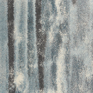 Homeroots 7' X 10' Teal Blue And Gray Blue Abstract Area Rug  Polypropylene 349864