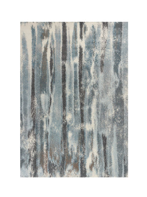 Homeroots 7' X 10' Teal Blue And Gray Blue Abstract Area Rug  Polypropylene 349864