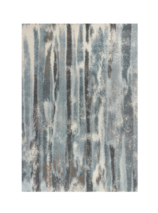 Homeroots 7' X 10' Teal Blue And Gray Blue Abstract Area Rug  Polypropylene 349864
