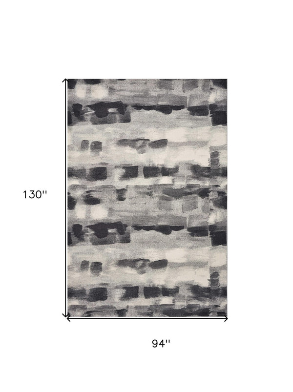 HomeRoots 8' Abstract Area Rug in Gray, Black & Ivory - Modern Design for Sophisticated Home Décor and Comfort 8' X 11' 349865