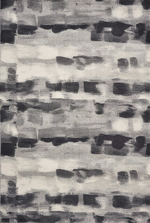 HomeRoots 8' Abstract Area Rug in Gray, Black & Ivory - Modern Design for Sophisticated Home Décor and Comfort 8' X 11' 349865