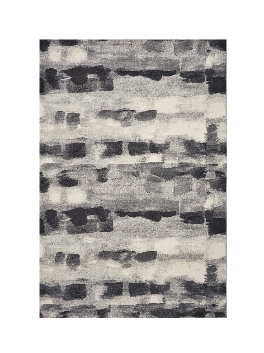 Homeroots 8' X 11' Shades Of Grey Machine Woven Abstract Brushstroke Indoor Area Rug  Polypropylene 349865