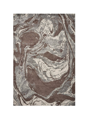 HomeRoots 7' Modern Brown and Ivory Abstract Area Rug - Stylish, Durable Design for Living Spaces and More 7' X 10' 349866