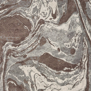 HomeRoots 7' Modern Brown and Ivory Abstract Area Rug - Stylish, Durable Design for Living Spaces and More 7' X 10' 349866