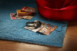 HomeRoots 8' Blue Hand-Woven Round Rug - Artisan Crafted, Durable Polyester, Perfect for Cozy Living Spaces 8' X 10' 349868