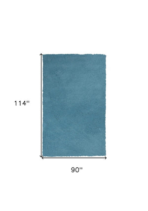 HomeRoots 8' Blue Hand-Woven Round Rug - Artisan Crafted, Durable Polyester, Perfect for Cozy Living Spaces 8' X 10' 349868