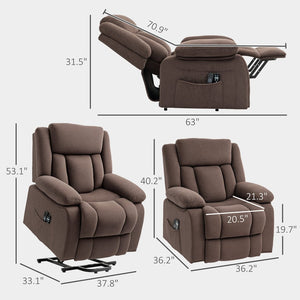 English Elm Power Lift Recliner Chair with Massage Heat Pu Leather and Usb Port for Living Room T3971P405213
